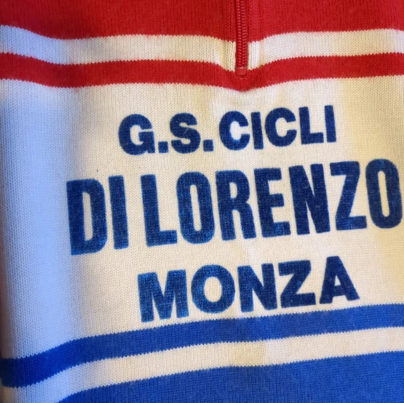 Vintage Italian Cycling Race Jersey Wool Quarter Zip Sweater Monza Italy Medium - Picture 2 of 8
